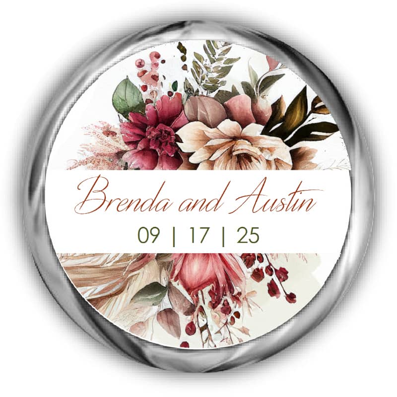 Flower Floral Envelope Seals Labels Stickers, 48 Personalized