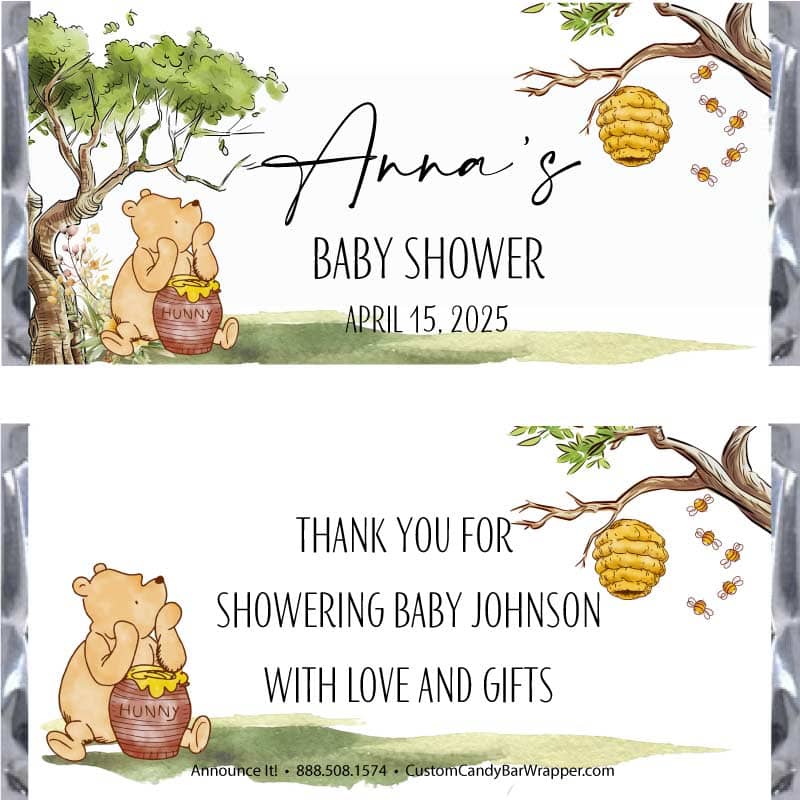24 Winnie the Pooh Baby Shower Stickers