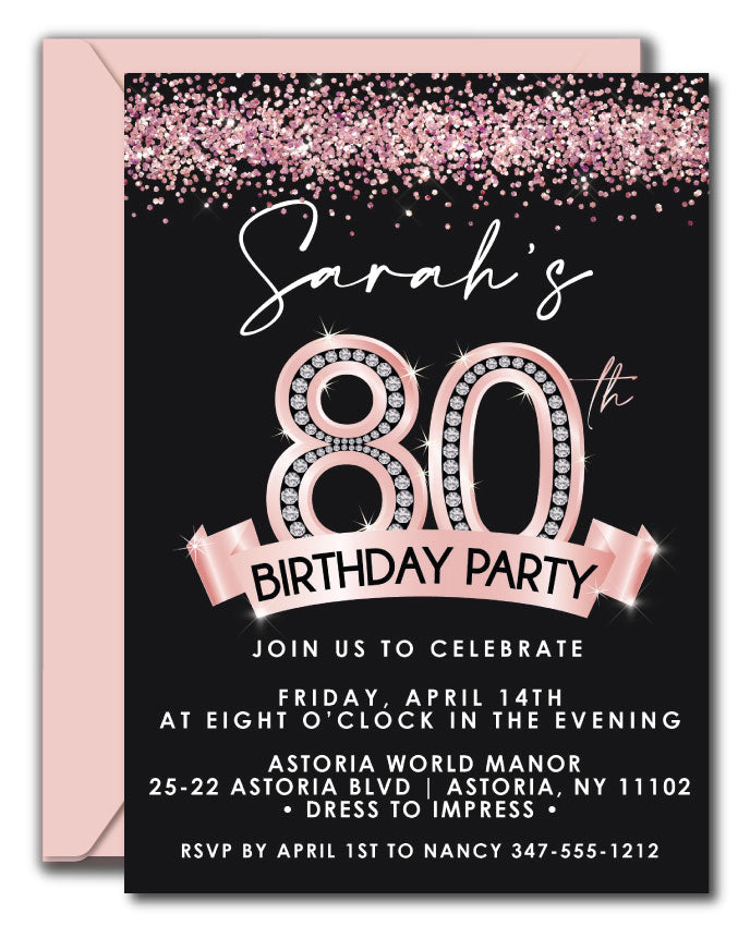 Editable 80th Surprise Birthday Invitation. INSTANT DOWNLOAD