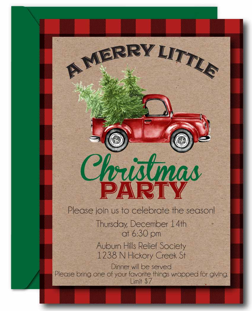 Favorite Things Party Invitations in Red