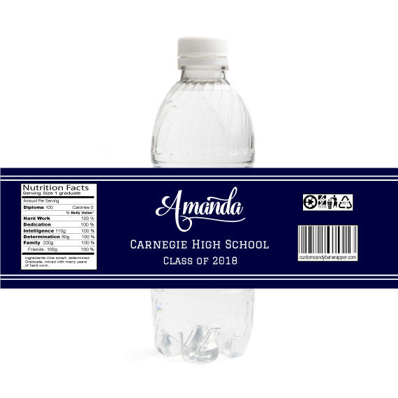 8 oz Water Bottle Label