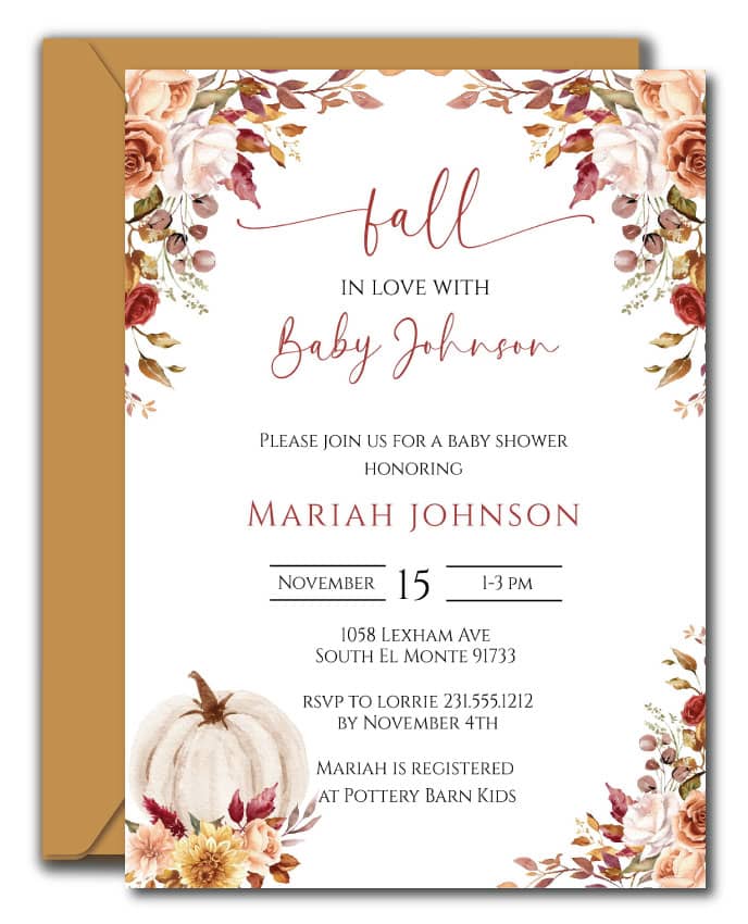 Fall in Love Baby Shower Invitations - Announce It!