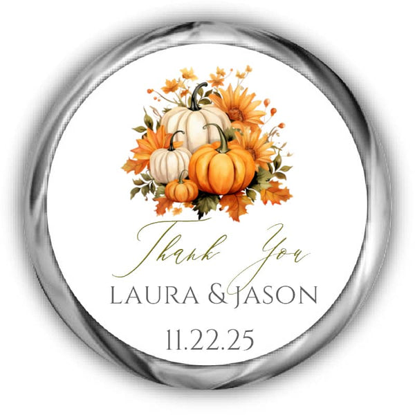 Fall Wedding Kisses Stickers - Announce It!