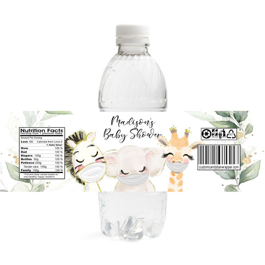 Pandemic Baby Shower Water Bottle Labels