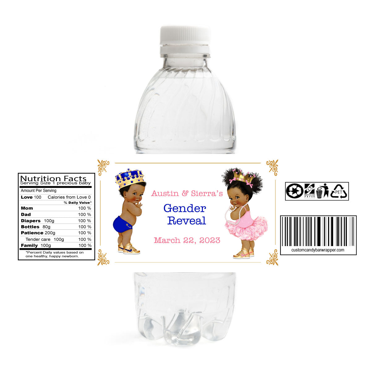 20 TWINKLE LITTLE STAR GENDER REVEAL BABY SHOWER Water Bottle Label  Personalized