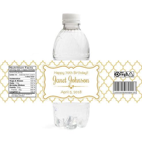 Moroccan Birthday Water Bottle Labels - Announce It!