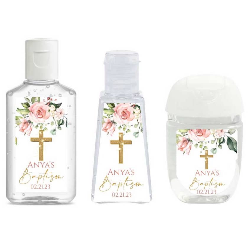 Blush Baptism Hand Sanitizer Labels