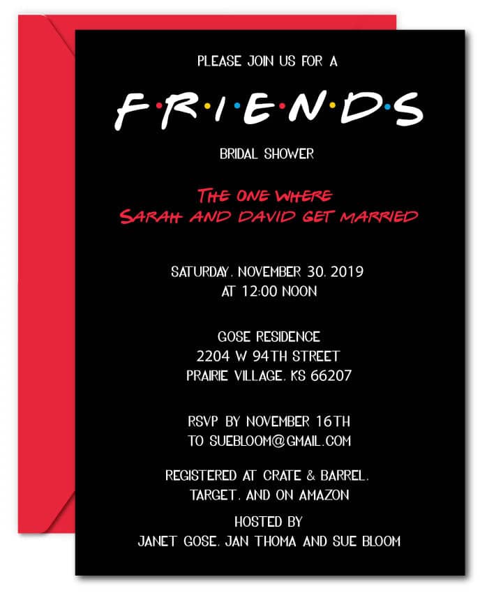 Friends Bridal Shower Invitation