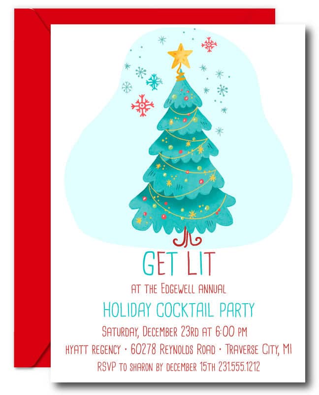 Lit Christmas Invitations Template - Announce It!