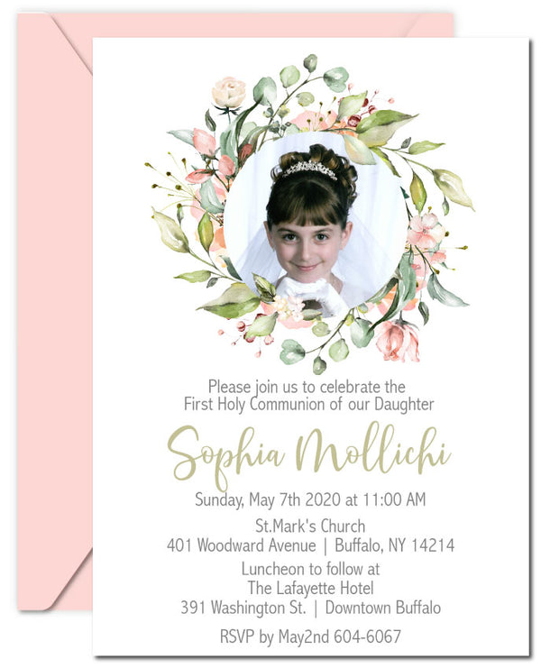 Photo First Communion Invitations - Announce It!