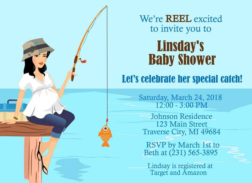  Fishing Baby Shower Invitations, Fishing Shower Invitations, Fishing  Theme Party Invites, Nautical Baby Shower, Boy Baby Shower