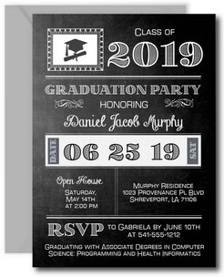 Vintage Chalkboard Graduation Invitations - Announce It!