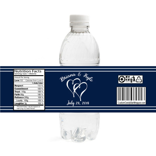 Flowing Hearts Wedding Bottle Label